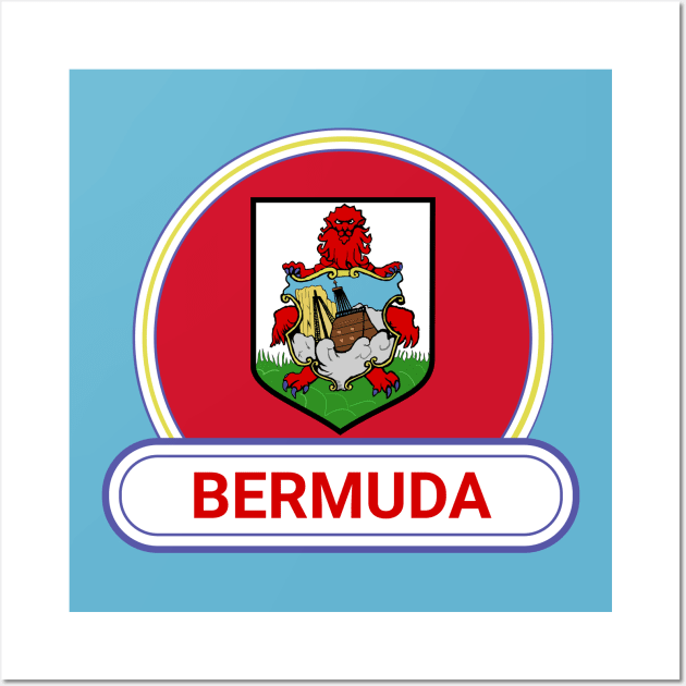 Bermuda Country Badge - Bermuda Flag Wall Art by Yesteeyear